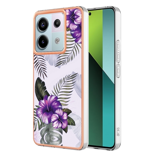 

For Xiaomi Redmi Note 13 Pro 5G Global Electroplating IMD TPU Phone Case(Purple Flower)