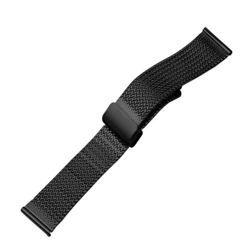 

For Apple Watch 38mm Magnetic Buckle Herringbone Mesh Metal Watch Band(Black)