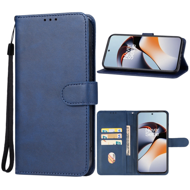 

For OnePlus 12R Leather Phone Case(Blue)