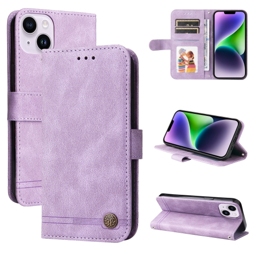 

For iPhone 15 Plus Skin Feel Life Tree Leather Phone Case(Purple)