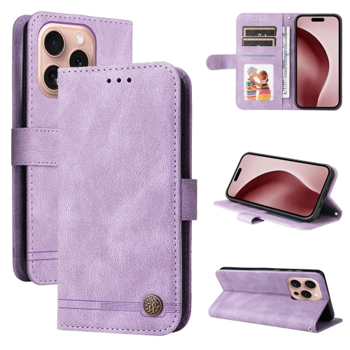 

For iPhone 16 Pro Skin Feel Life Tree Leather Phone Case(Purple)