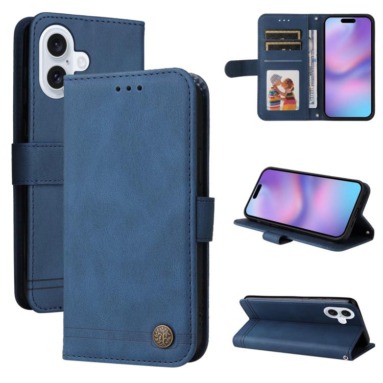 

For iPhone 17 Skin Feel Life Tree Leather Phone Case(Blue)