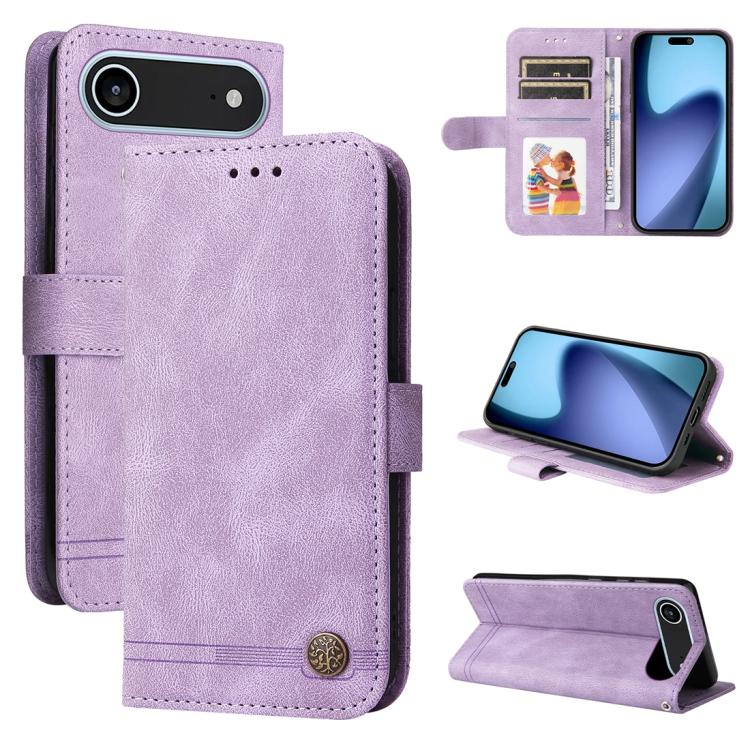 

For iPhone 17 Air Skin Feel Life Tree Leather Phone Case(Purple)