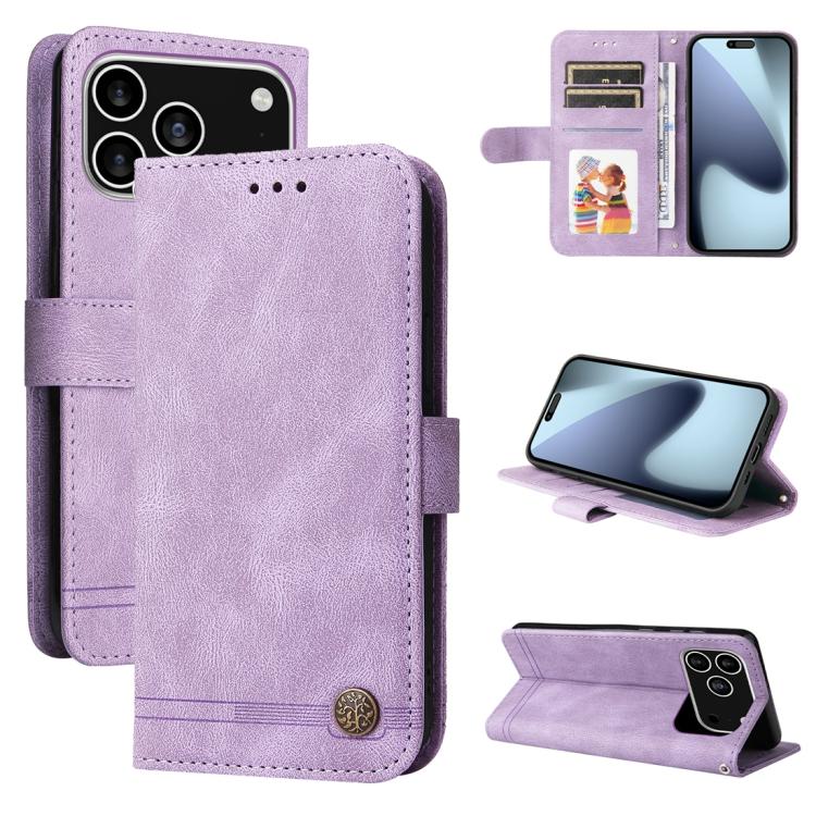 

For iPhone 17 Pro Skin Feel Life Tree Leather Phone Case(Purple)