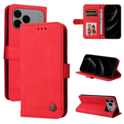 

For iPhone 17 Pro Max Skin Feel Life Tree Leather Phone Case(Red)