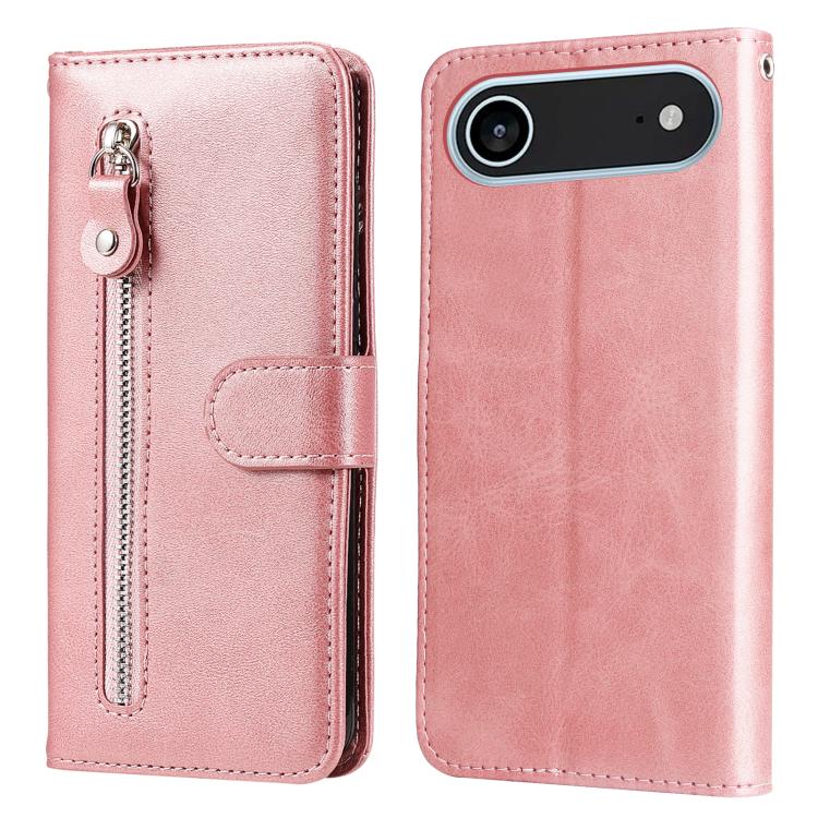

For iPhone 17 Air Fashion Calf Texture Zipper Leather Phone Case(Rose Gold)