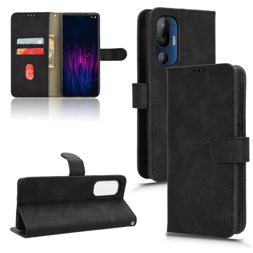 

For HTC U24 Pro Skin Feel Magnetic Flip Leather Phone Case(Black)