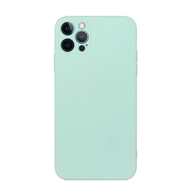 

For iPhone 15 Pro Max Straight Edge Solid Color TPU Shockproof Phone Case(Light Cyan)