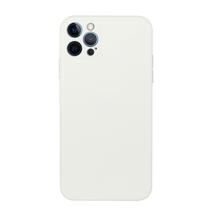 

For iPhone 15 Pro Max Straight Edge Solid Color TPU Shockproof Phone Case(White)