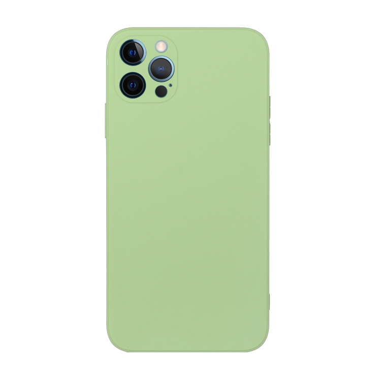 

For iPhone 15 Pro Straight Edge Solid Color TPU Shockproof Phone Case(Matcha Green)