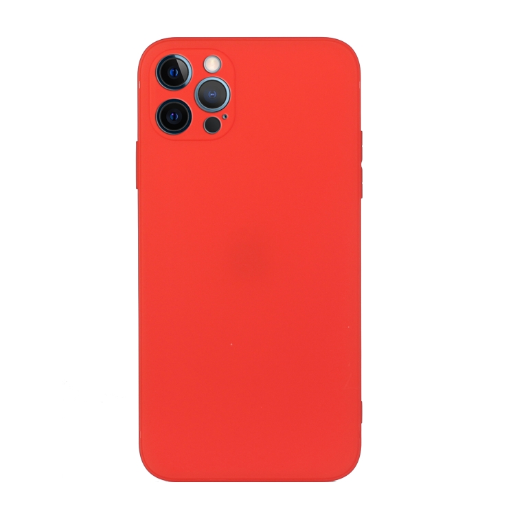 

For iPhone 15 Pro Straight Edge Solid Color TPU Shockproof Phone Case(Red)