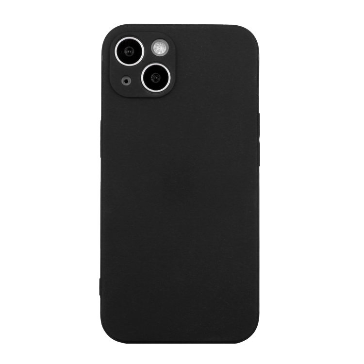 

For iPhone 15 Plus Straight Edge Solid Color TPU Shockproof Phone Case(Black)