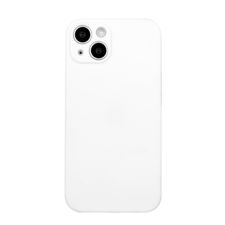 

For iPhone 15 Straight Edge Solid Color TPU Shockproof Phone Case(White)