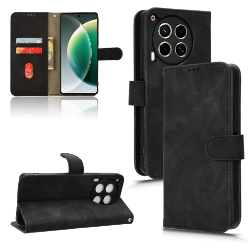 

For Tecno Camon 30 4G Skin Feel Magnetic Flip Leather Phone Case(Black)