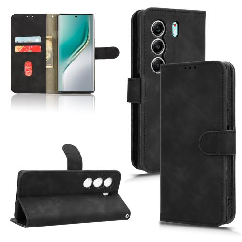 

For Tecno Camon 40 Skin Feel Magnetic Flip Leather Phone Case(Black)
