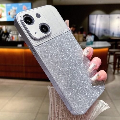 

For iPhone 14 Plus Metallic Glitter Powder Shockproof Phone Case(Grey)