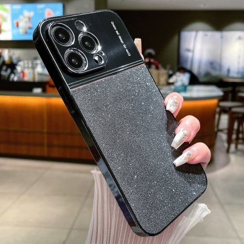 

For iPhone 13 Pro Metallic Glitter Powder Shockproof Phone Case(Black)