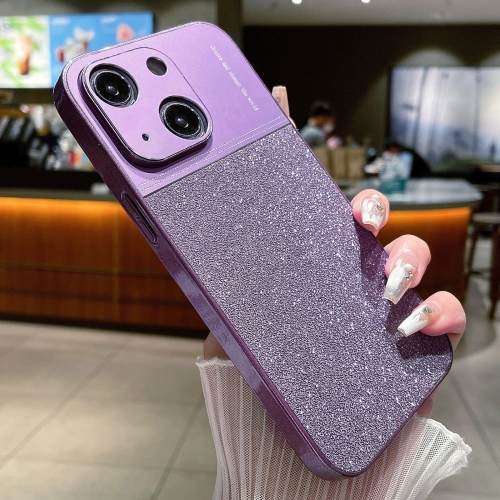 

For iPhone 13 Metallic Glitter Powder Shockproof Phone Case(Purple)