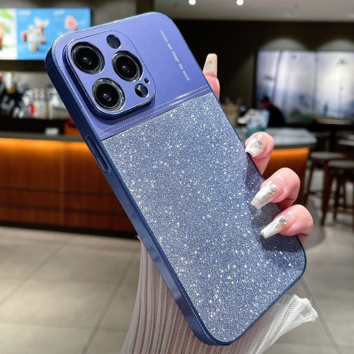 

For iPhone 12 Pro Metallic Glitter Powder Shockproof Phone Case(Blue)
