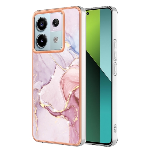 

For Xiaomi Redmi Note 13 Pro 5G Global Electroplating Marble Dual-side IMD Phone Case(Rose Gold 005)