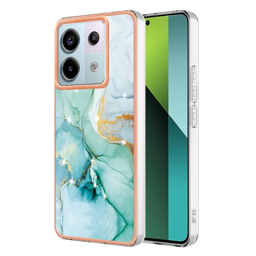 

For Xiaomi Redmi Note 13 Pro 5G Global Electroplating Marble Dual-side IMD Phone Case(Green 003)