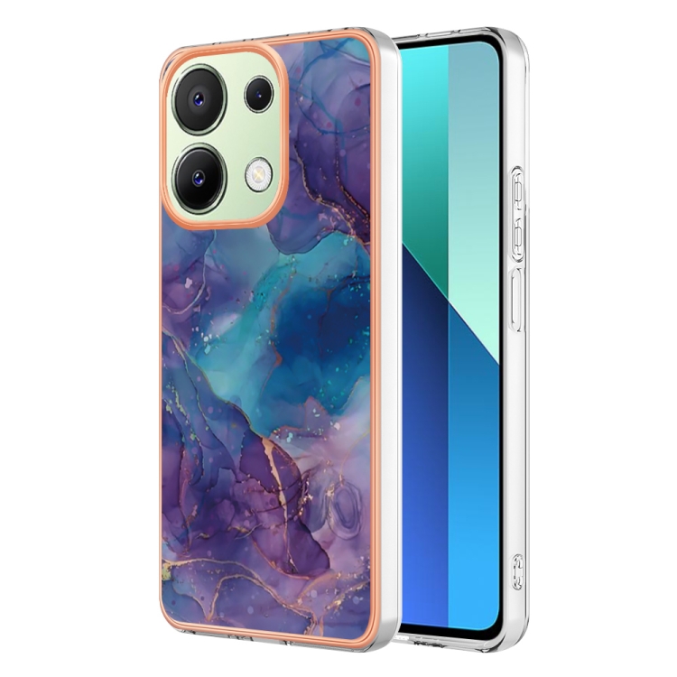 

Xiaomi Redmi Note 13 4G Electroplating Marble Dual-side IMD TPU Phone Case(Purple 016)