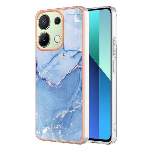 

Xiaomi Redmi Note 13 4G Electroplating Marble Dual-side IMD TPU Phone Case(Blue 018)