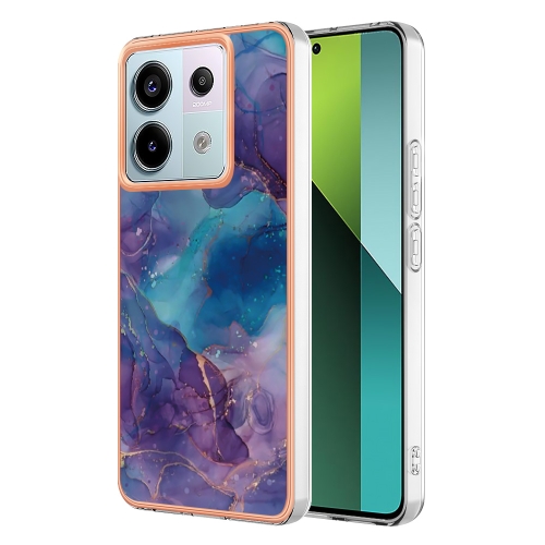 

For Xiaomi Redmi Note 13 Pro 5G Global Electroplating Marble Dual-side IMD TPU Phone Case(Purple 016)