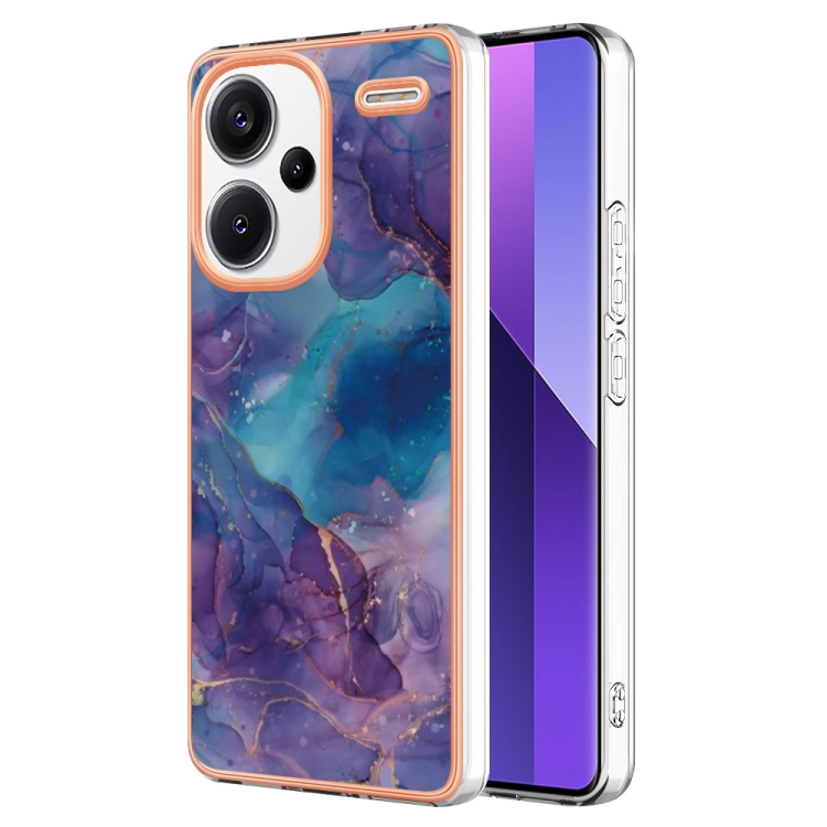 

For Xiaomi Redmi Note 13 Pro+ Electroplating Marble Dual-side IMD TPU Phone Case(Purple 016)