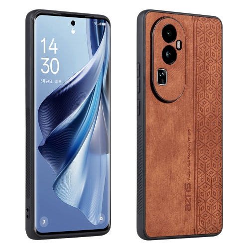 

For OPPO Reno10 Pro+ AZNS 3D Embossed Skin Feel Phone Case(Brown)