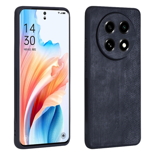 For OPPO A2 Pro 5G AZNS 3D Embossed Skin Feel Phone Case(Black) for realme 9 pro 5g oneplus nord ce 2 lite 5g skin feel embossed leather phone case green