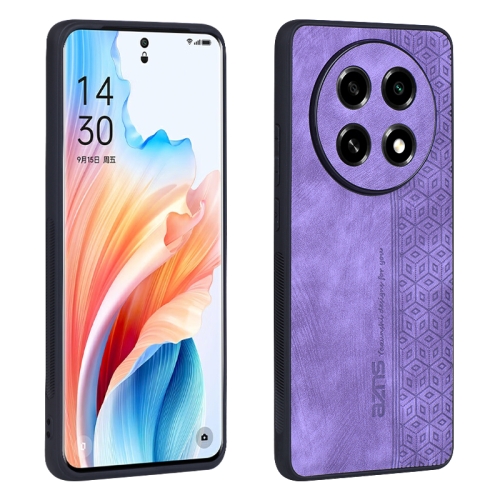 

For OPPO A2 Pro 5G AZNS 3D Embossed Skin Feel Phone Case(Purple)