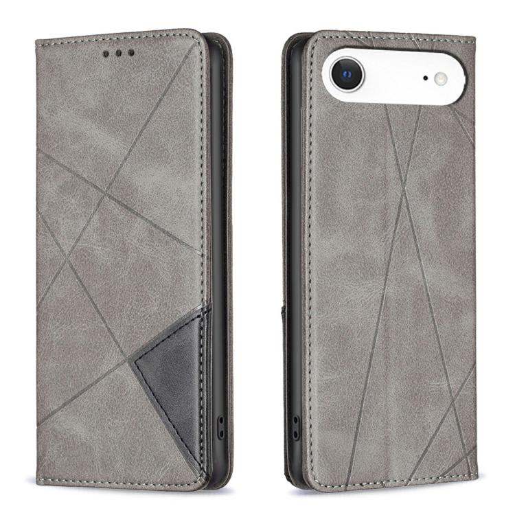 

For iPhone 17 Air Rhombus Texture Magnetic Leather Phone Case(Grey)