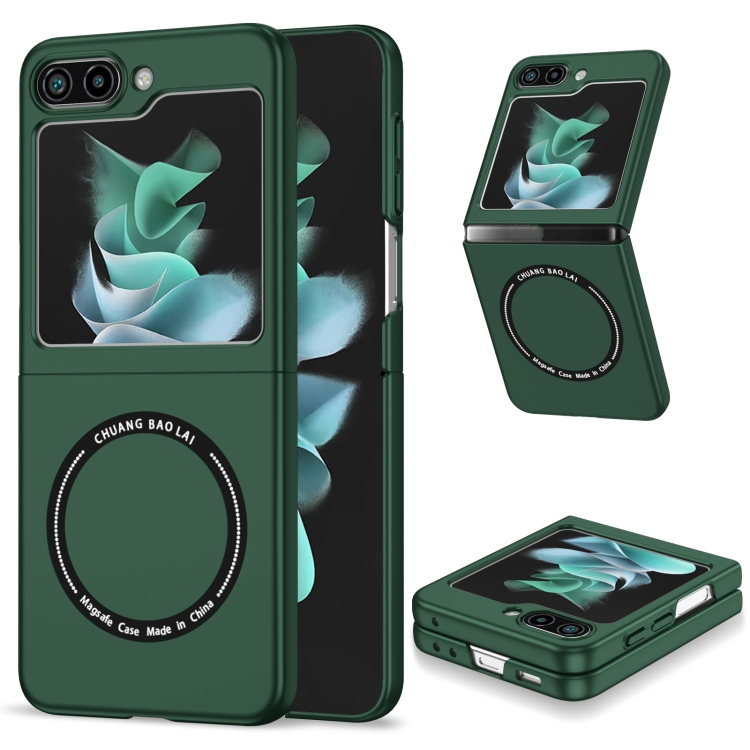 

For Samsung Galaxy Z Flip7 FE / Flip6 Magsafe Magnetic Folding PC Phone Case(Green)