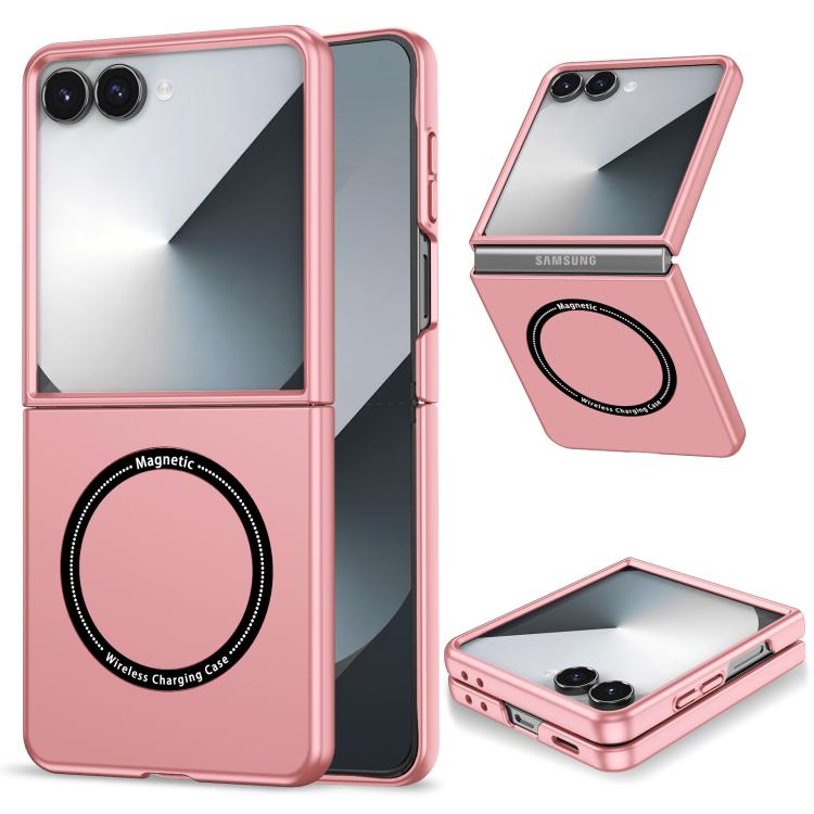 

For Samsung Galaxy Z Flip7 5G Magsafe Magnetic Folding PC Phone Case(Pink)