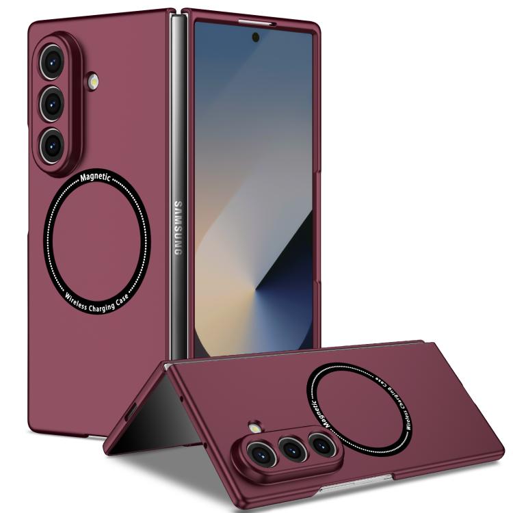 

For Samsung Galaxy Z Fold7 5G Magsafe Magnetic Folding PC Phone Case(Wine Red)