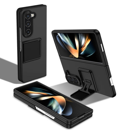 For Samsung Galaxy Z Fold5 Three-dimensional Folding Holder PC Phone Case(Black)