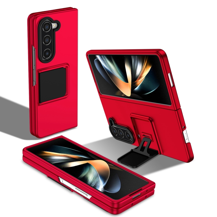

For Samsung Galaxy Z Fold6 5G Three-dimensional Folding Holder PC Phone Case(Red)