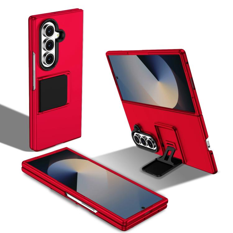 For Galaxy Z Fold7 5G Three-dimensional Folding Holder PC Phone Case(Red)