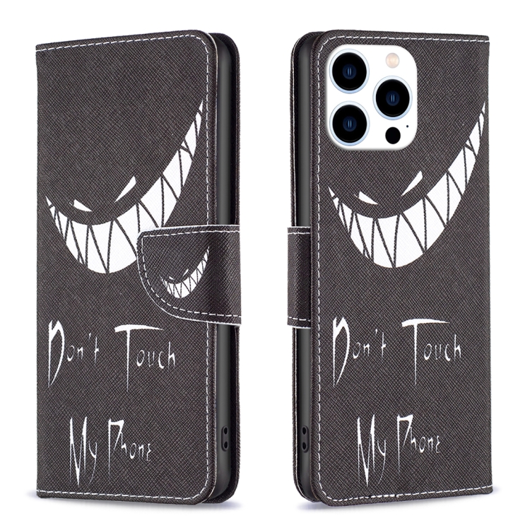 

For iPhone 15 Pro Colored Drawing Pattern Leather Phone Case(Smirk)