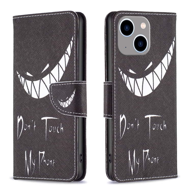 

For iPhone 15 Plus Colored Drawing Pattern Leather Phone Case(Smirk)