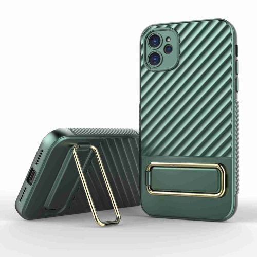 

For iPhone 12 Wavy Textured Phone Case(Green)