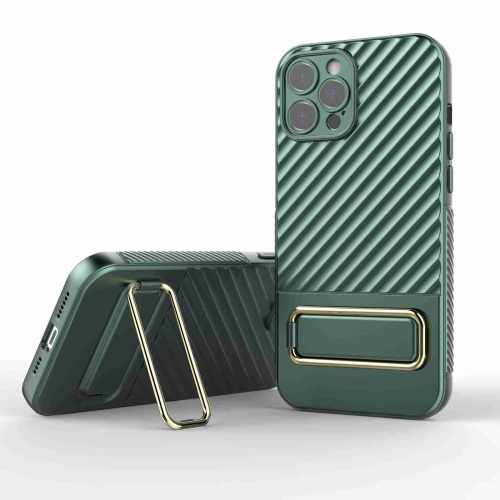 

For iPhone 12 Pro Max Wavy Textured Phone Case(Green)