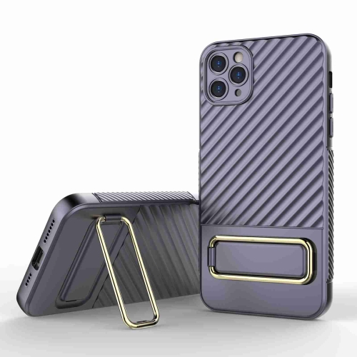 

For iPhone 11 Pro Max Wavy Textured Phone Case(Purple)