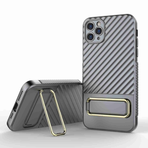 

For iPhone 11 Pro Max Wavy Textured Phone Case(Grey)
