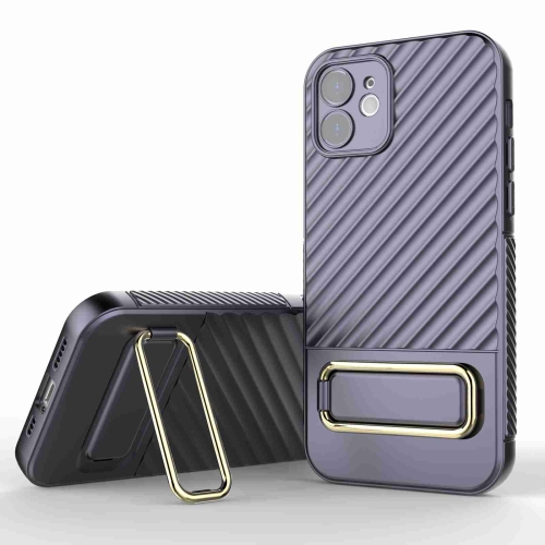 

For iPhone 11 Wavy Textured Phone Case(Purple)