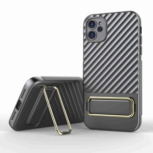 

For iPhone 11 Wavy Textured Phone Case(Grey)