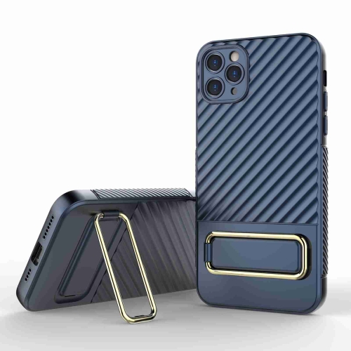 

For iPhone 11 Pro Wavy Textured Phone Case(Blue)