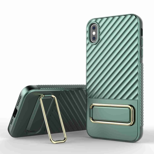 

For iPhone XS Max Wavy Textured Phone Case(Green)