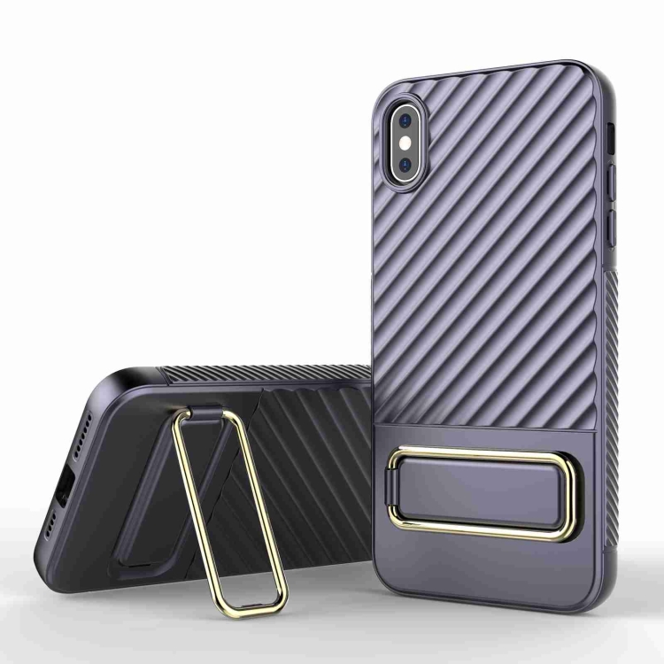 

For iPhone XS Max Wavy Textured Phone Case(Purple)